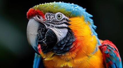 Obraz premium Colorful Macaw Parrot on White Background - Isolated Bird Photography