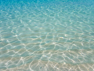 Clear clean aquamarine water of the Atlantic Ocean  on the Caribbean island of St John in the US Virgin Islands
