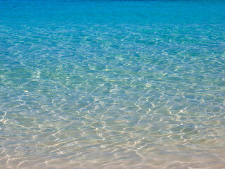 Clear clean aquamarine water of the Atlantic Ocean  on the Caribbean island of St John in the US...