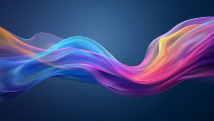 background with colorful tulip petals in motion, isolated on dark blue backdrop.