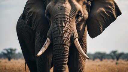 Fototapeta premium Elephants moving gracefully through their habitat reflecting their natural beauty