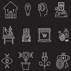 futuristic icons technology 