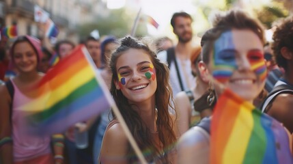 Fototapeta premium Girl on lgbtq march