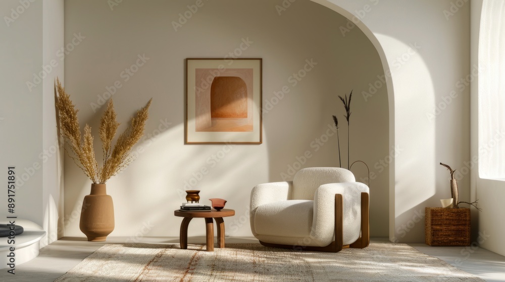 Poster create a frame cut-out with a minimalist border made of simple, clean lines, perfect for a contempor