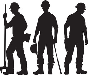 Silhouette vector of labor, builder Day icon, Happy Labor Day concept