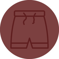 Shorts Vector Line Maroon Circle Maroon