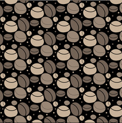 Abstract background of oval elements on a black background