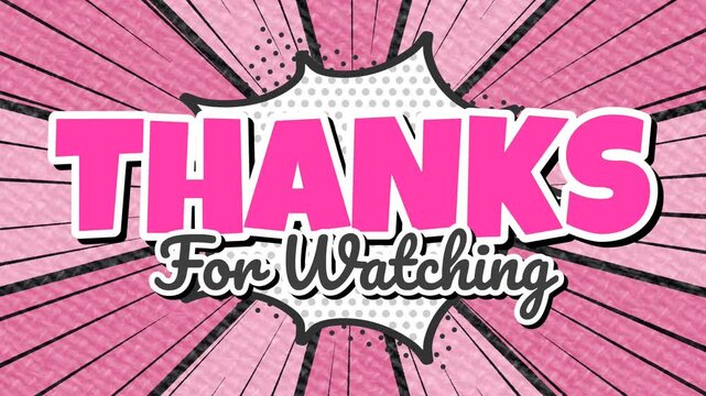 THANKS FOR WATCHING  - Text animation with pink background 