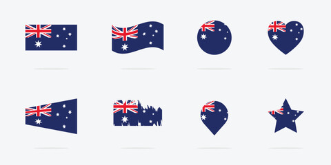 Flag of Australia. Australian vector flag icon set.