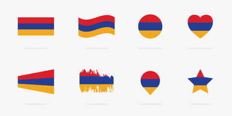 Flag of Armenia. Armenian flag vector flag icon set.