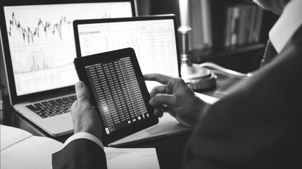 Broker haciendo trading que es la comercialización de instrumentos financieros con el objetivo de obtener un beneficio. Concepto de movimientos financieros y criptomonedas.