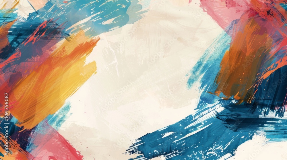 Poster design a frame cut-out with an artistic brushstroke border, giving a dynamic and creative edge to th