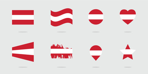Flag of Austria. Austrian flag vector icon set.