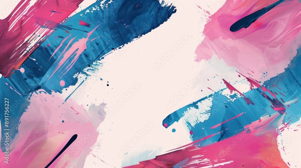 Poster design a frame cut-out with an artistic brushstroke border, giving a dynamic and creative edge to th
