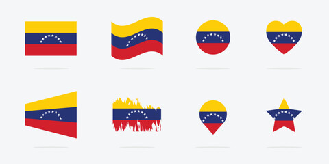 National flag of Venezuela. Venezuelan flag vector icon set.