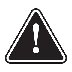 Hazard warning. Attention sign. flat icon. Black triangle with an white exclamation point isolated on white background. Attention sign with exclamation mark symbol vector illustration.