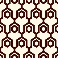 Contemporary geometric pattern. Puzzle ornament. Repeated interlocking figures. Modern mosaic background. Seamless surface abstract design. Geo wallpaper. Digital paper, textile print. Vector art