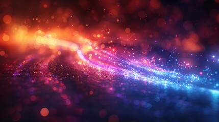 Obraz premium Striking glowing flares create dynamic patterns against a dark background