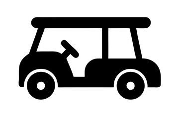 Golf cart icon. Filled golf cart icon for website design and mobile, app development. golf cart icon from filled golf collection isolated on black background. stock illustration