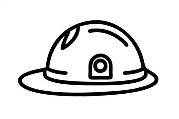 White helmet icon from the black line stock illustration