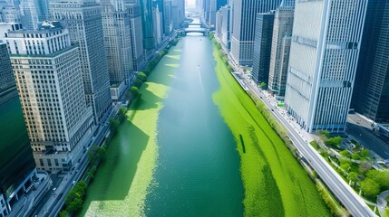 St Patrick's Day parade, sea of green in a major city