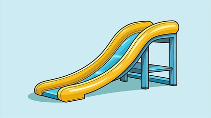 Childrens slide isolated on pure white background