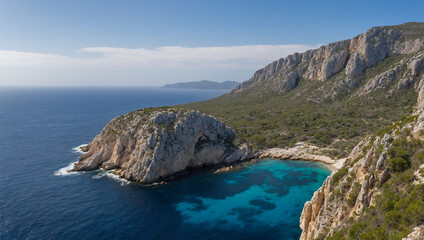 Fototapeta premium view of the sea from the mountain