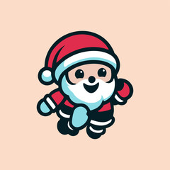 santa claus cartoon, vector logo
