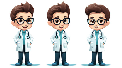 Fototapeta premium Doctor isolated on pure white background