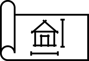 House Plan. Construction Line Icon