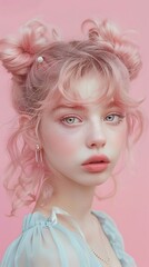 Color Palette Focus on soft pastel colors portrait.