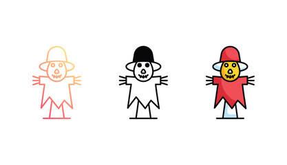 Fototapeta premium Scarecrow icon design with white background stock illustration