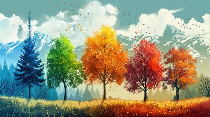 Pop Art Seasons: Whimsical Changes