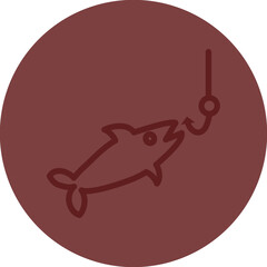 fishing Vector Line Maroon Circle Maroon