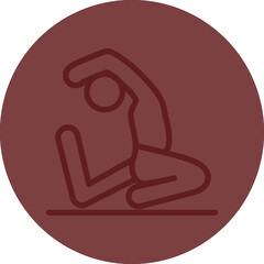 yoga Vector Line Maroon Circle Maroon