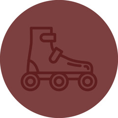 skateroller Vector Line Maroon Circle Maroon