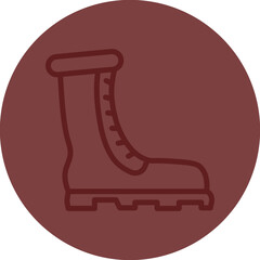 Boot Vector Line Maroon Circle Maroon