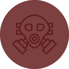 Obraz premium Gas Mask Vector Line Maroon Circle Maroon