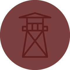 Sentry Post Vector Line Maroon Circle Maroon
