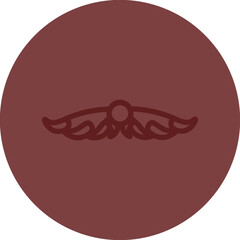 Flying Wing Vector Line Maroon Circle Maroon