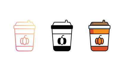Pumpkin Latte icon design with white background stock illustration