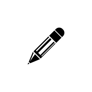 recommend clip art: Black vector icon of a pencil, simple and modern design.