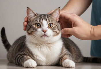  A cat purring contentedly as it gets a belly rub. 