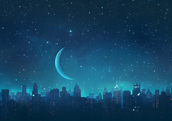 Naklejka premium Dark Blue Night Sky