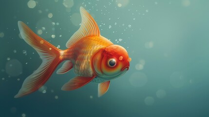 Vibrant Goldfish Swimming Underwater
