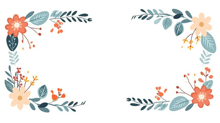 Lovely floral frame isolated on pure white background