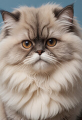 Fototapeta premium A fluffy Persian cat with a flattened face. 