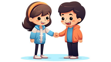 Obraz premium partners holding hands apart against a stark white background