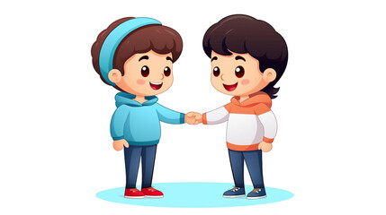 partners holding hands apart against a stark white background