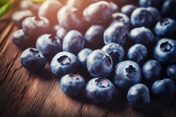 Fototapeta premium Top view of fresh blueberries